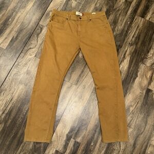 Hudson & Barrow Mens Khaki Slim Stretch Casual Pants Size 38x32